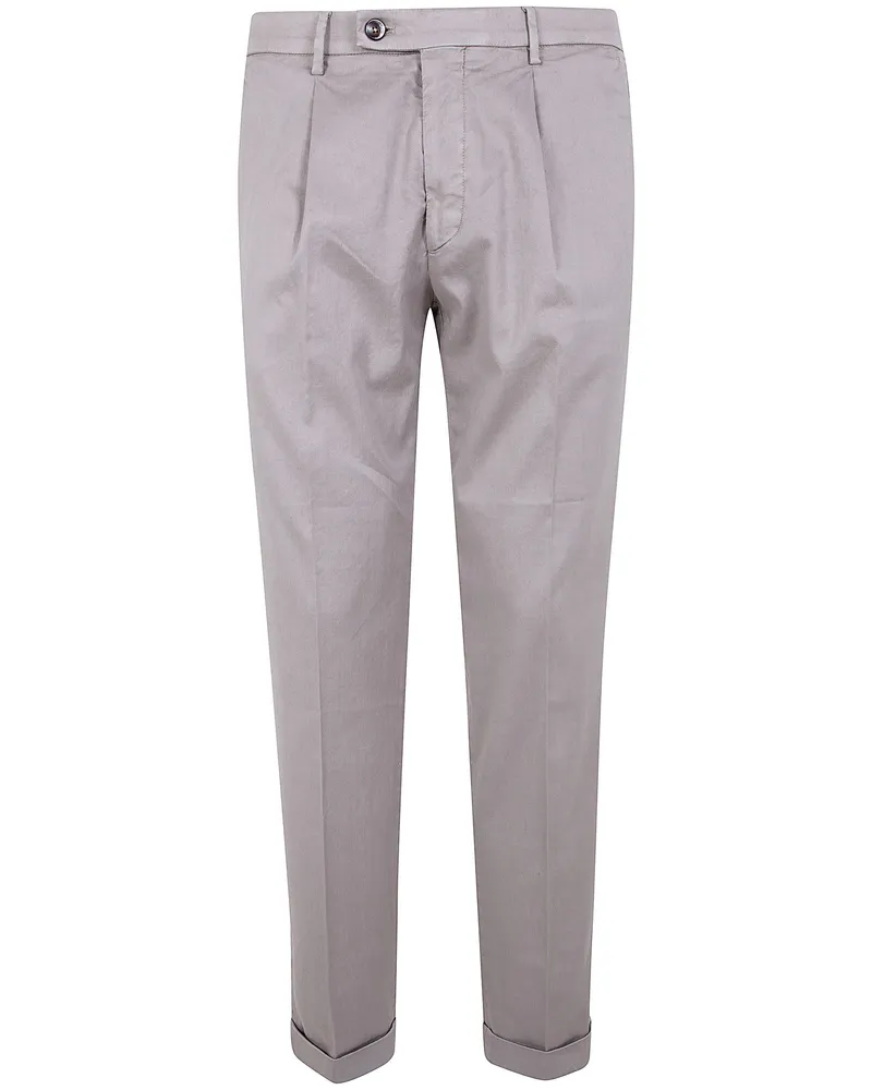 MICHAEL COAL Linen Classic Trousers Gray
