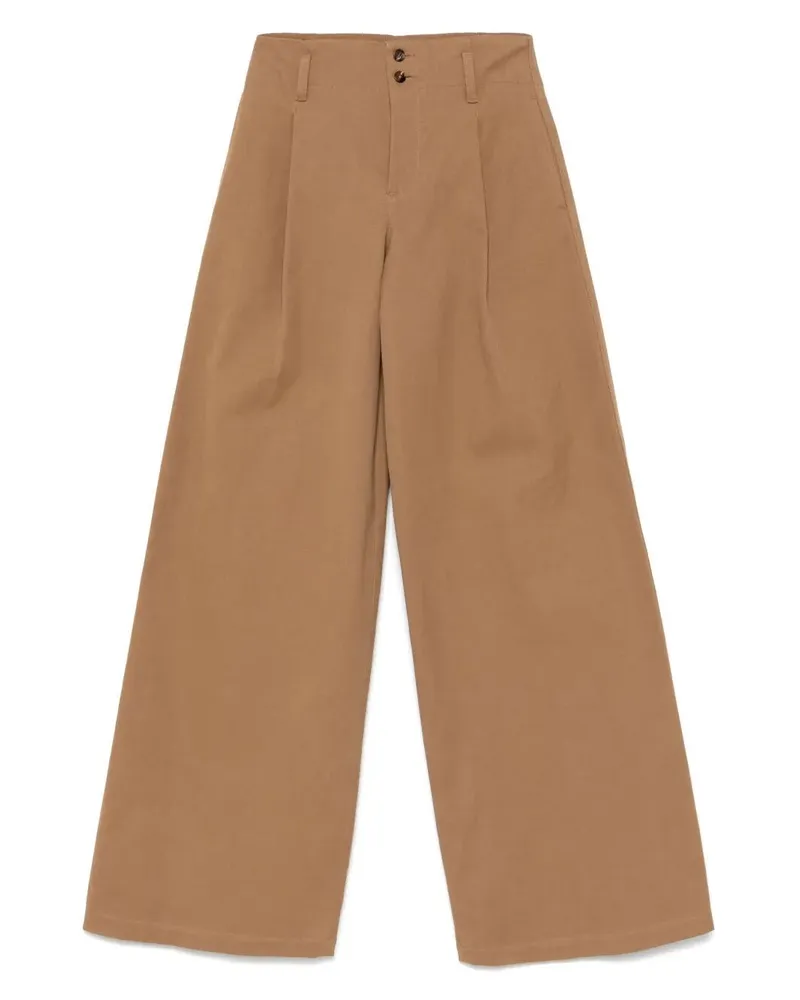 Chloé Wide Leg Trousers Brown