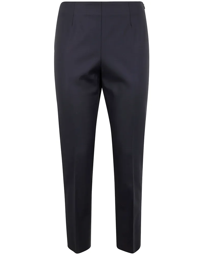 Peserico Compact Canvas Cotton Viscose Stretch Trousers Blue
