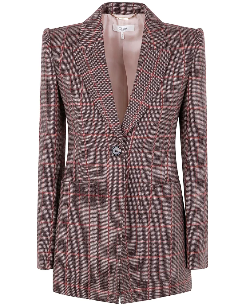Chloé Classic Long Blazer Jacket Brown