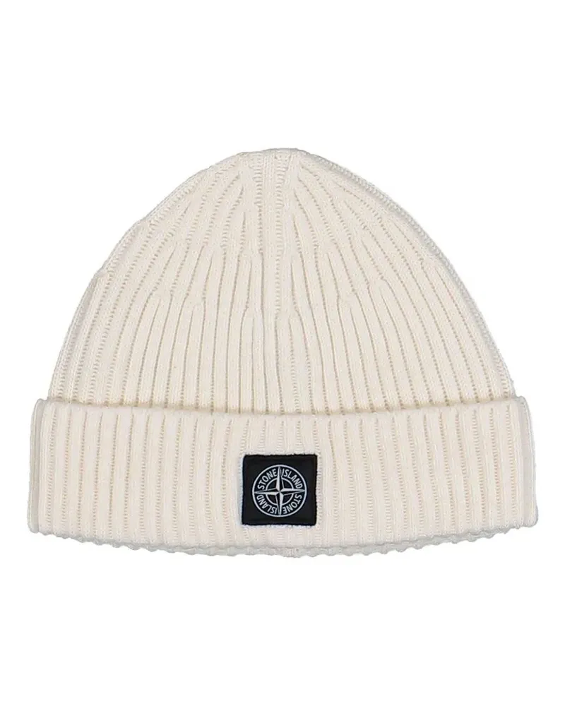 Stone Island Full Rib Rws" Wool Beanie White