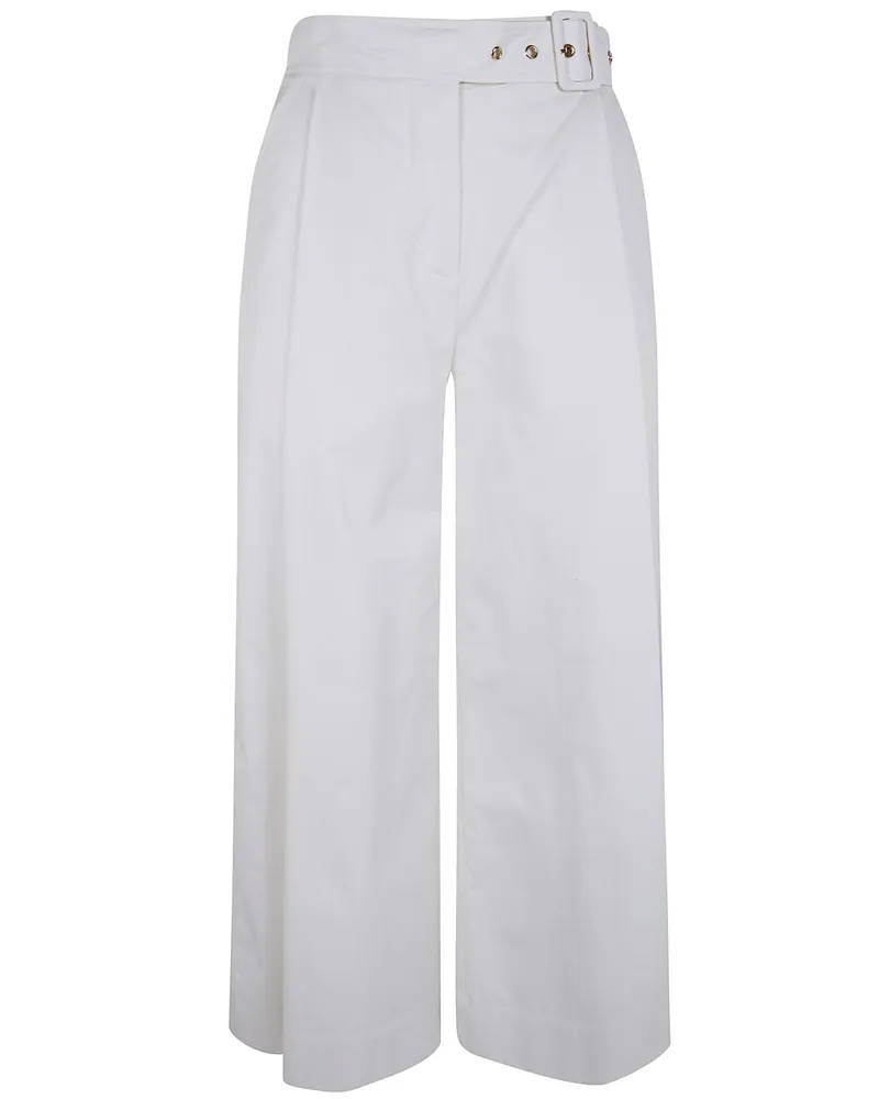 Twin-Set Wide Leg Belted Trousers White