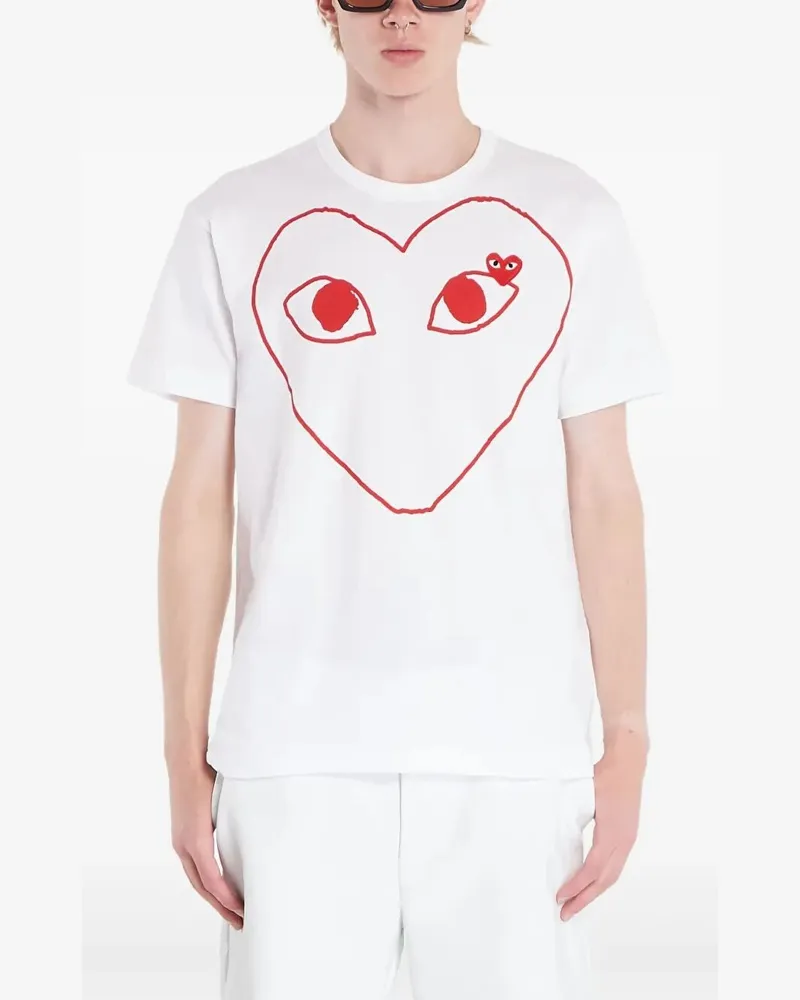 Comme des Garçons Red Emblem Red Heart" T-Shirt White
