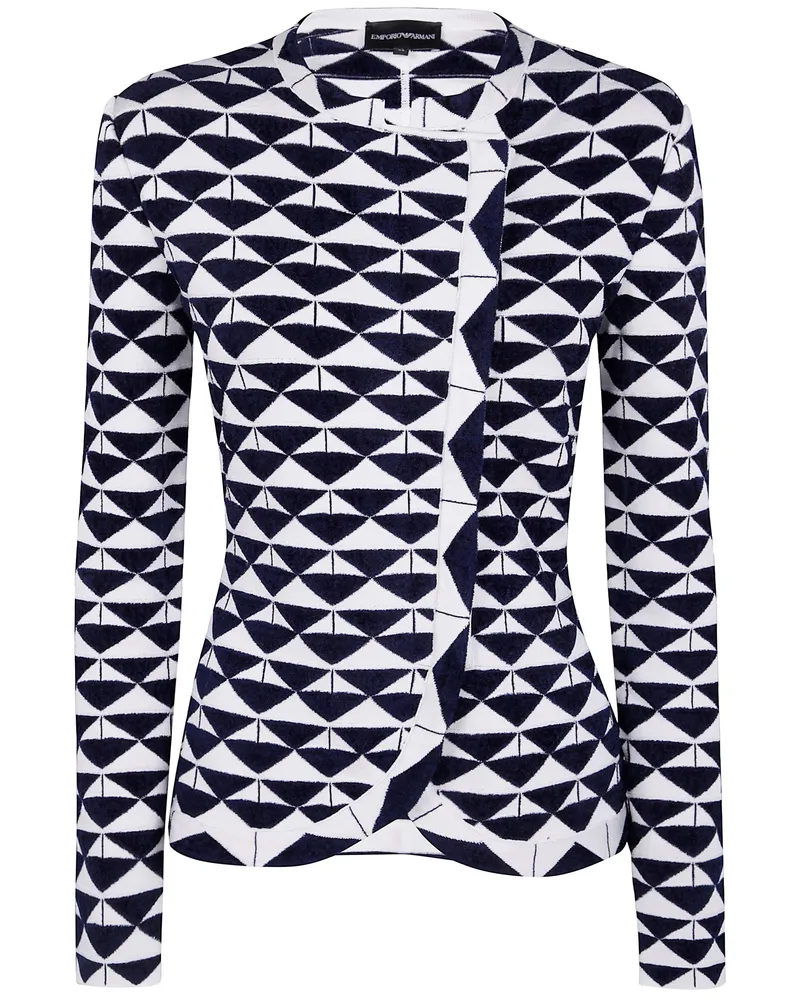 Emporio Armani Jacquard Jacket Blue