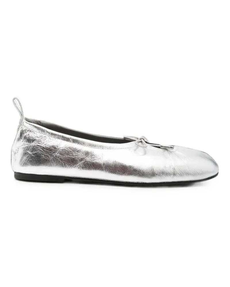 Alohas Ballet Flats Shimmer Silver "Rosalind Gray