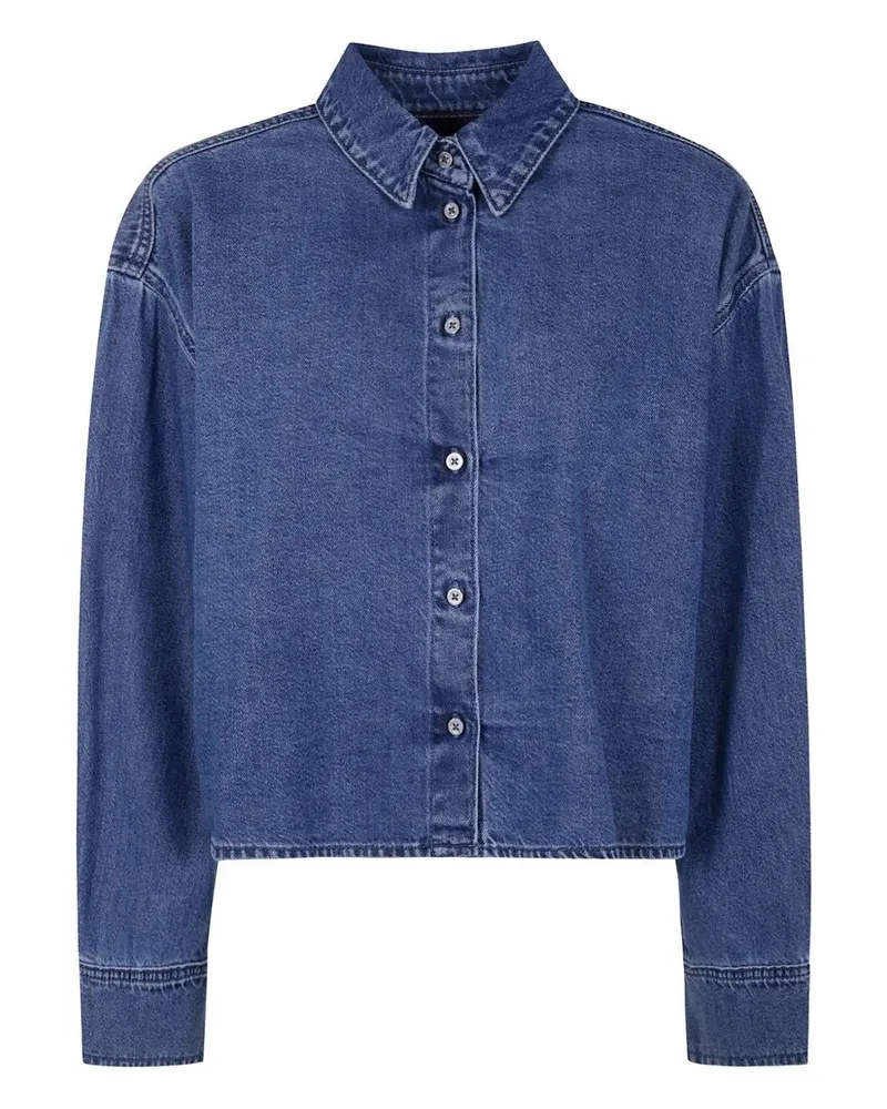 7 for all mankind Nina Cropped Shirt Hiro Blue