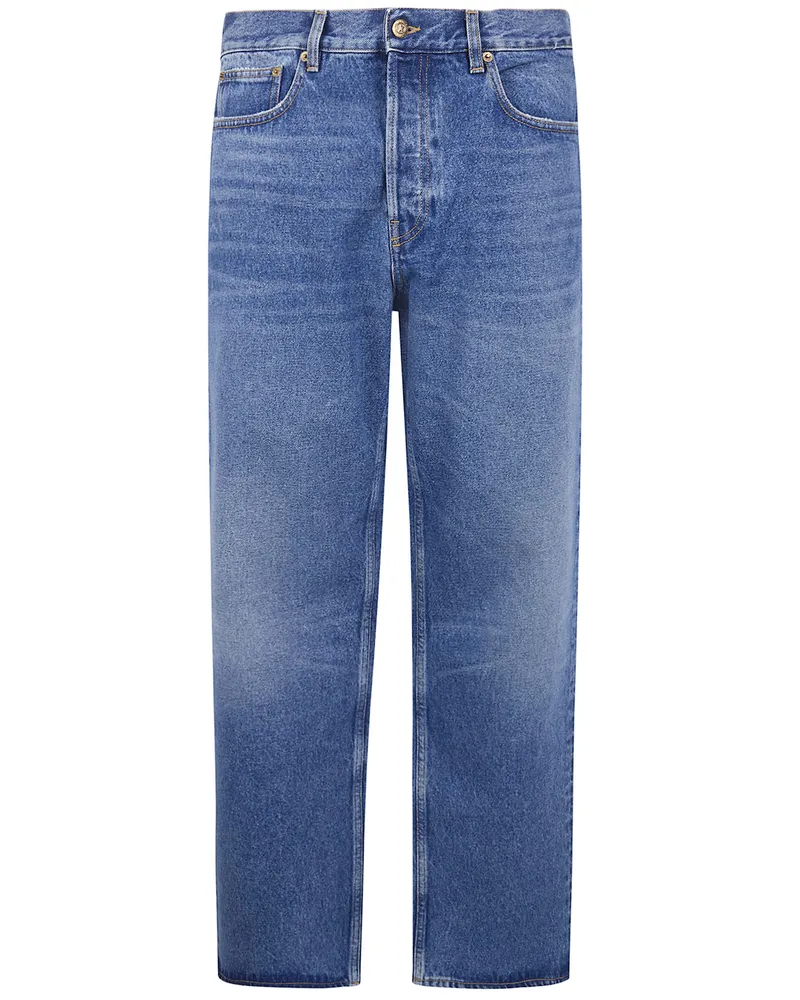 Golden Goose Golden M`S" Pant Skate Loose Medium Blue Washed Denim Blue