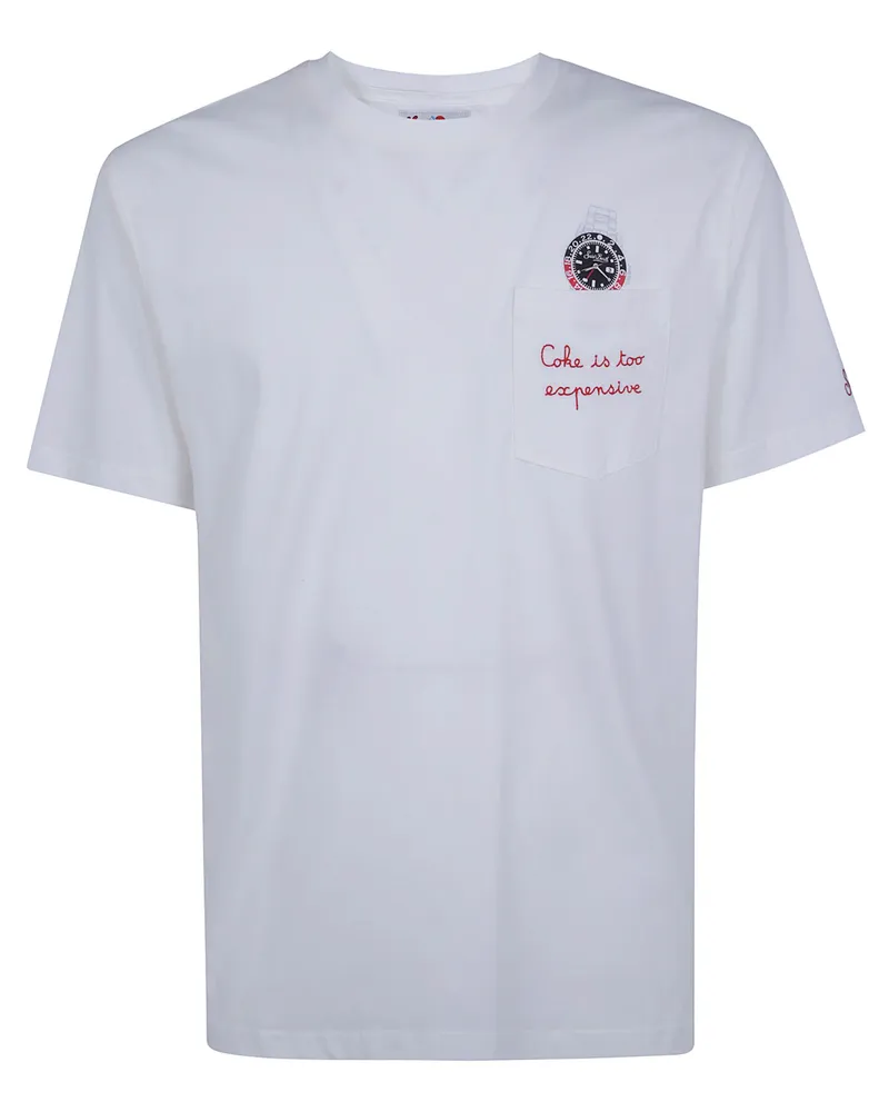 MC2 Saint Barth T-Shirt With Embroidered Pocket "Connor White