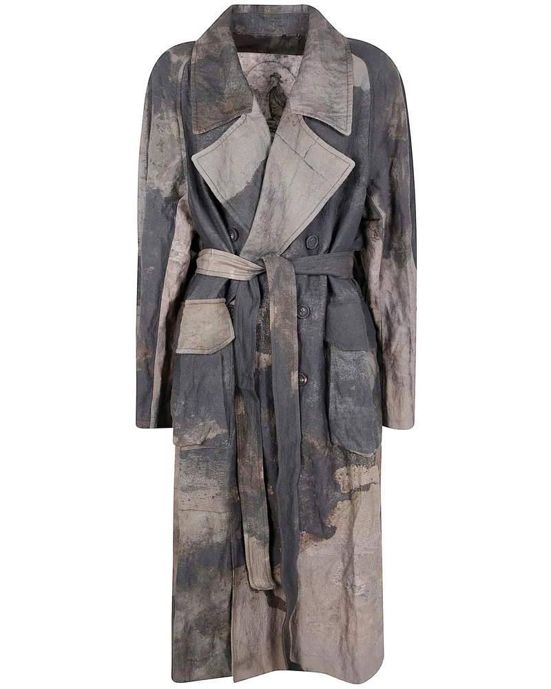 Ziggy Chen Digital Print Trench Coat Multi