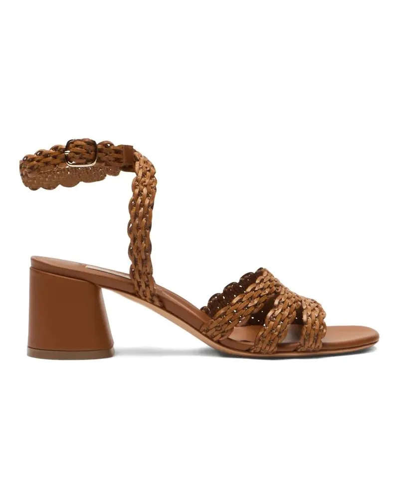 Casadei Cleo Mid Heel Waves Sandals Brown