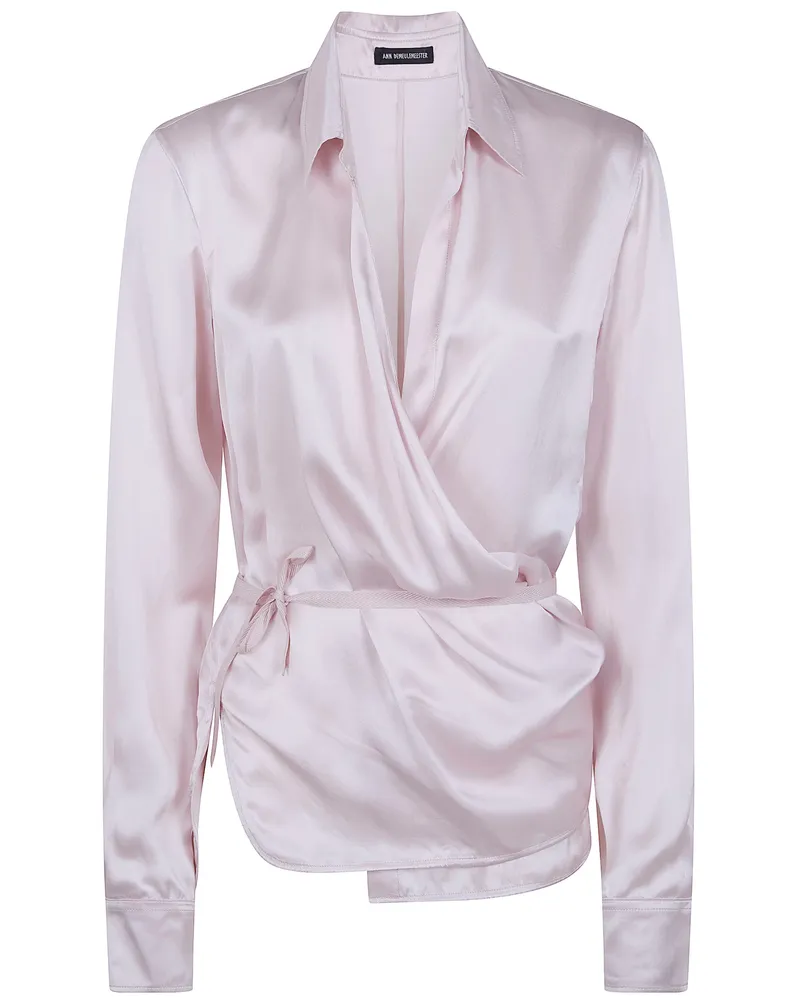 Ann Demeulemeester Alba Asymmetric Wrap Shirt Pink