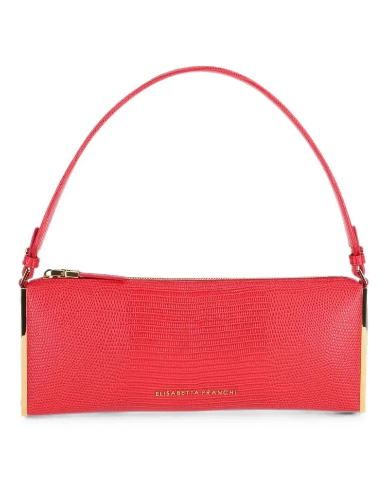 Elisabetta Franchi Shoulder Bag Gold Trim "Red Passion Red