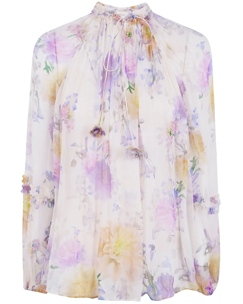 Zimmermann Luna Ruffle Billow Blouse White