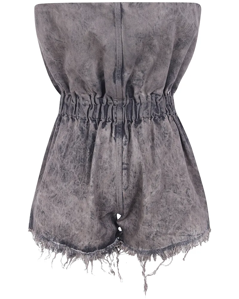 Rick Owens Jeans Denim Crater Shorts Gray
