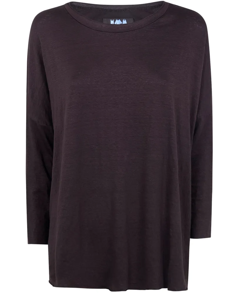 LABO.ART LABO. ART "Ata" Lieto Linen Round Neck Sweater Brown
