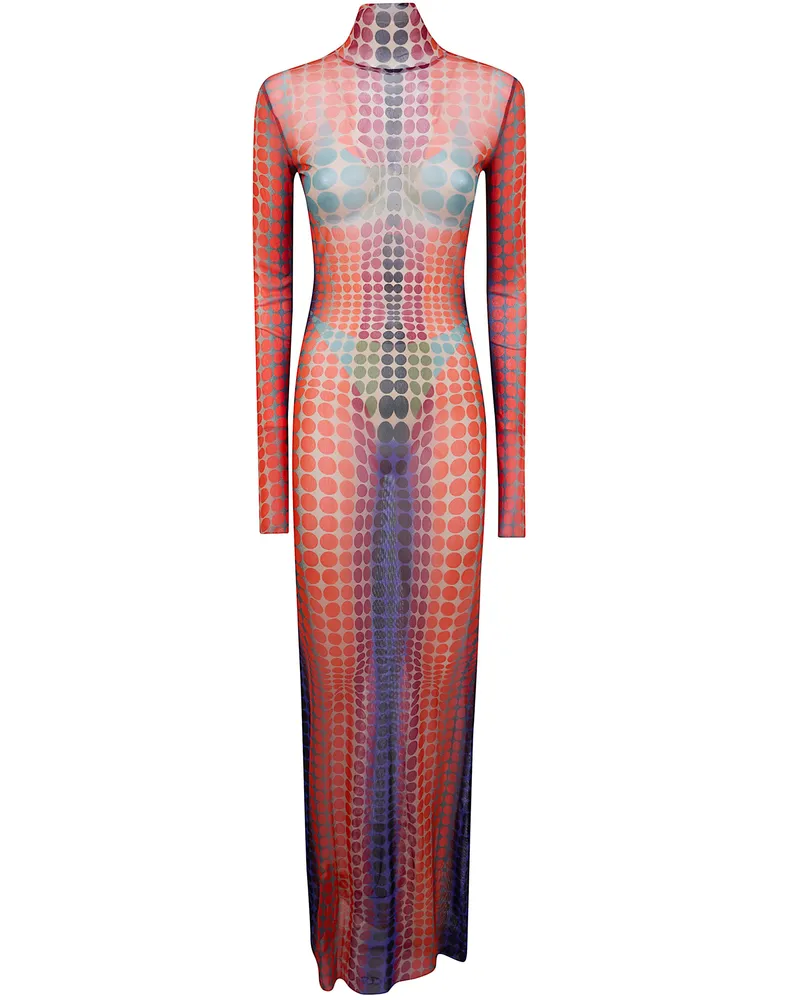 Jean Paul Gaultier Re-Edition: Long Dress" High Neck With Long Sleev Pink