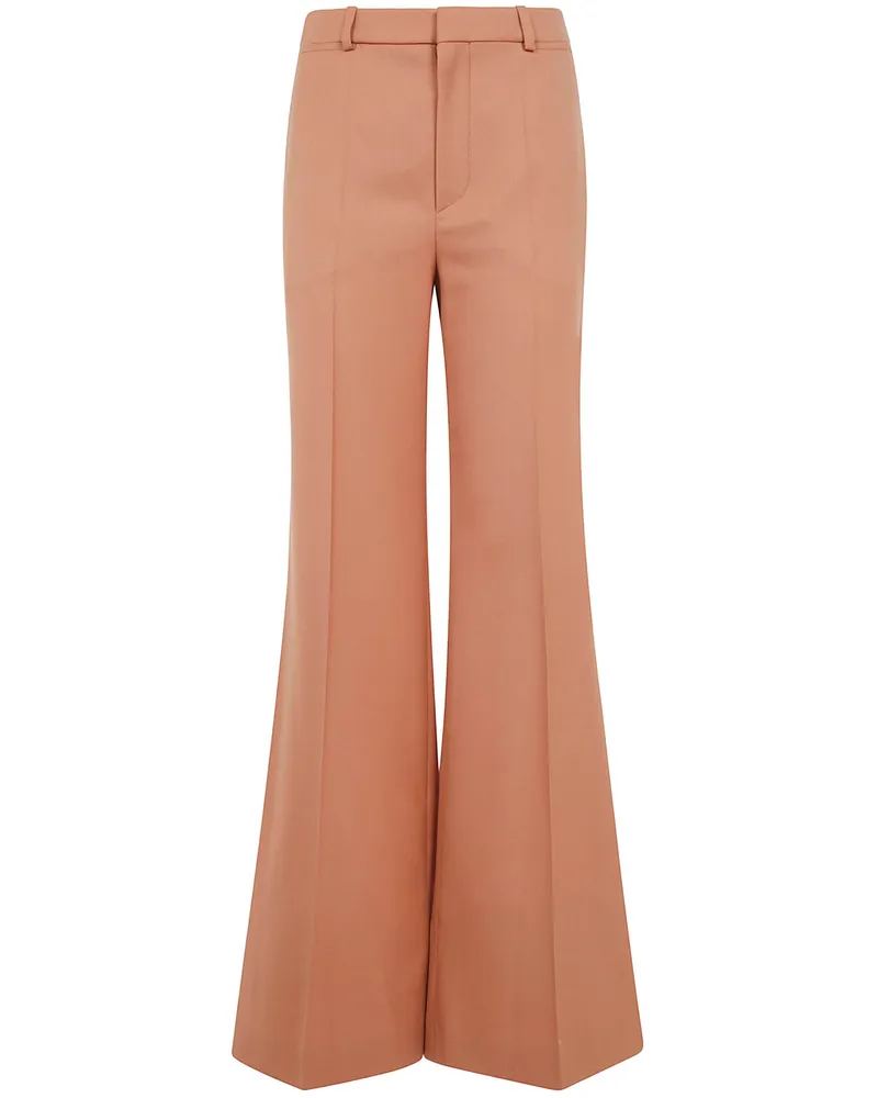 Chloé Pants Flare Leg Trousers Red
