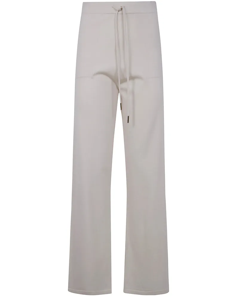 Blumarine Mix Viscose Long Knit Trousers White