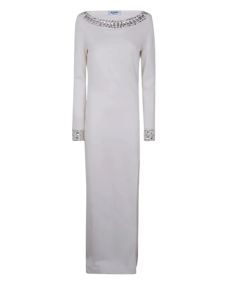 Blumarine Gret' Jersey Jewel Dress White