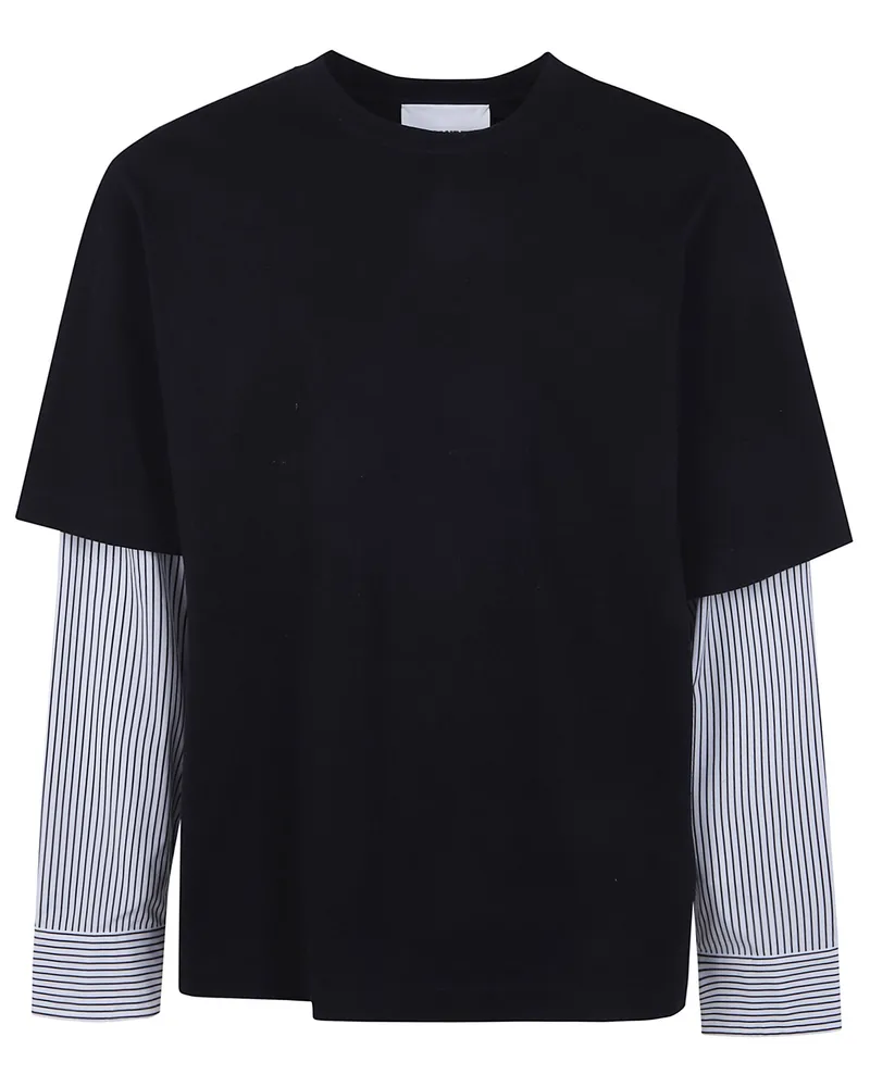 Jil Sander Crewneck Long Sleeves Classic T-Shirt Black