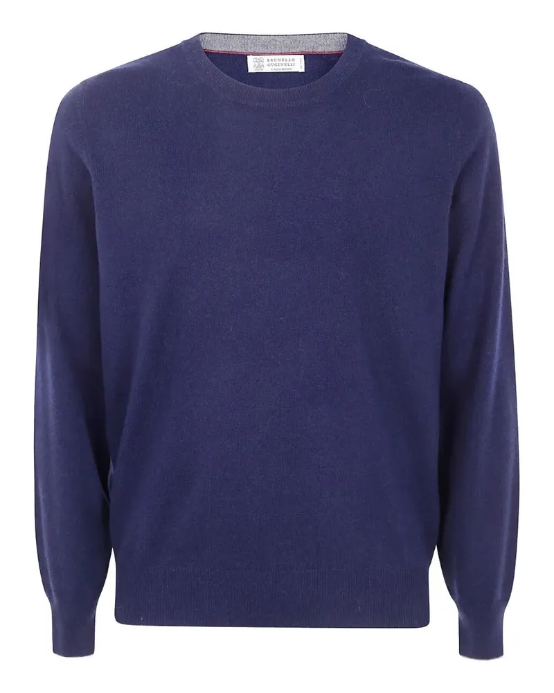 Brunello Cucinelli Classic Cashmere Sweater Blue