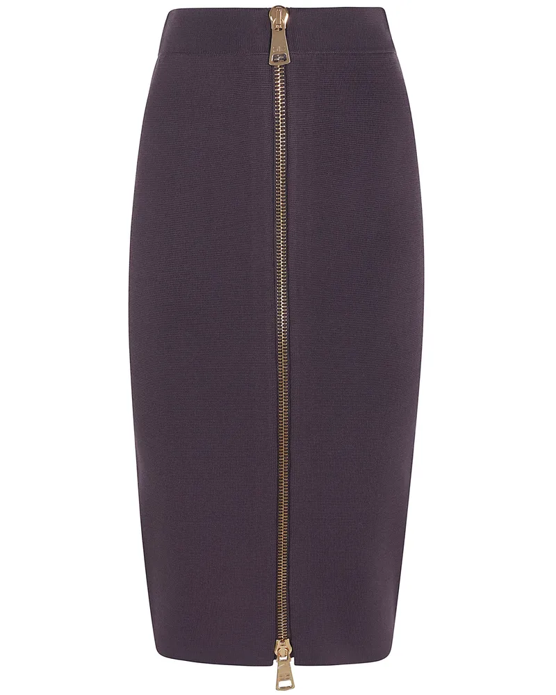 Elisabetta Franchi Skirt Knitted Midi Brown