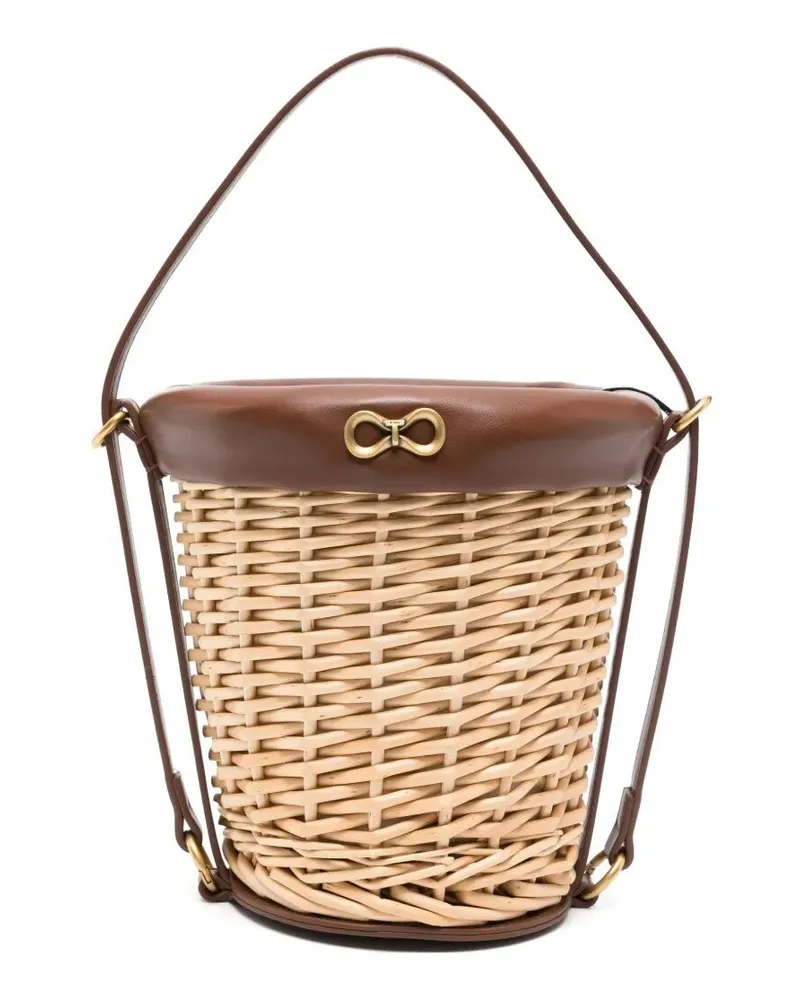 Twin-Set Straw Satchel Beige