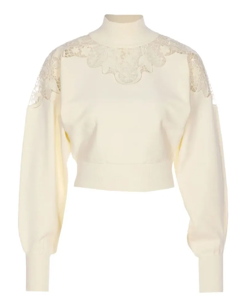 Twin-Set Short Turtle Neck Sweater White