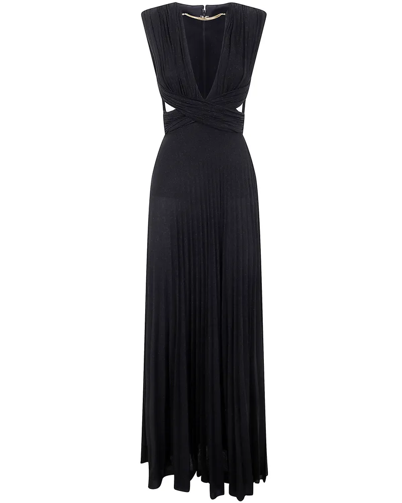 Elisabetta Franchi Lurex Sleeveless Dress Black