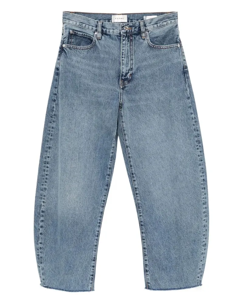 Frame Denim The Bubble Crop" High Rise Jeans Blue
