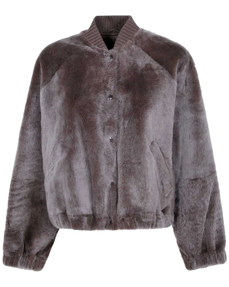 Brunello Cucinelli Jacket Fur Bomber Gray