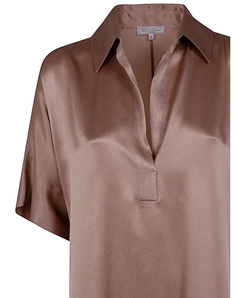 Antonelli Firenze Luciana Norberto" Maxi Shirt Dress Brown
