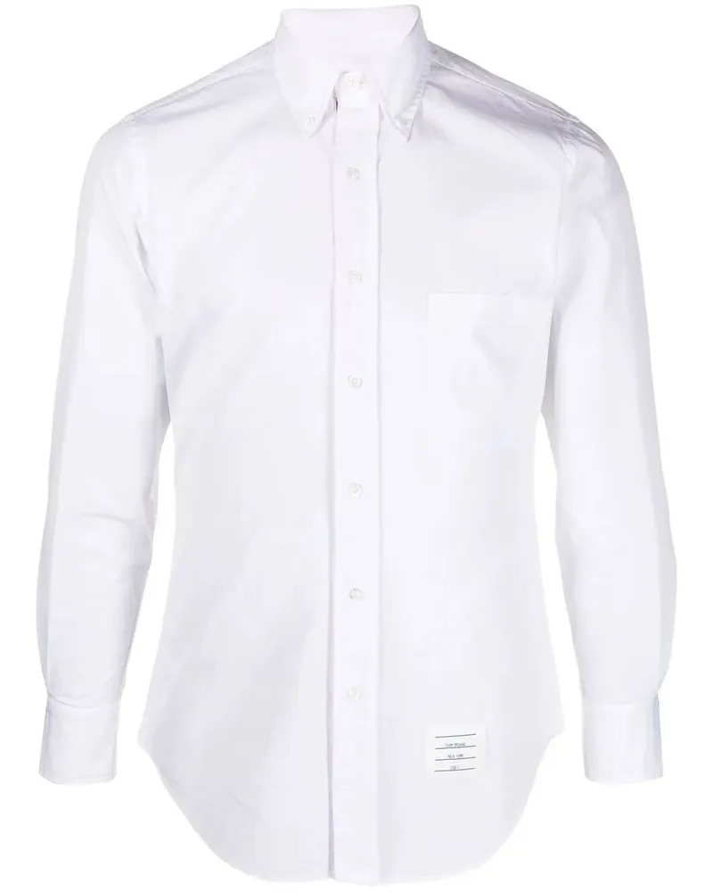 Thom Browne Classic L/S Bd Pc Shirt W/ Cf Gg Placket In Solid Poplin White