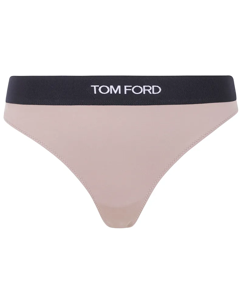 Tom Ford Underwear Modal Thong Bottom Beige
