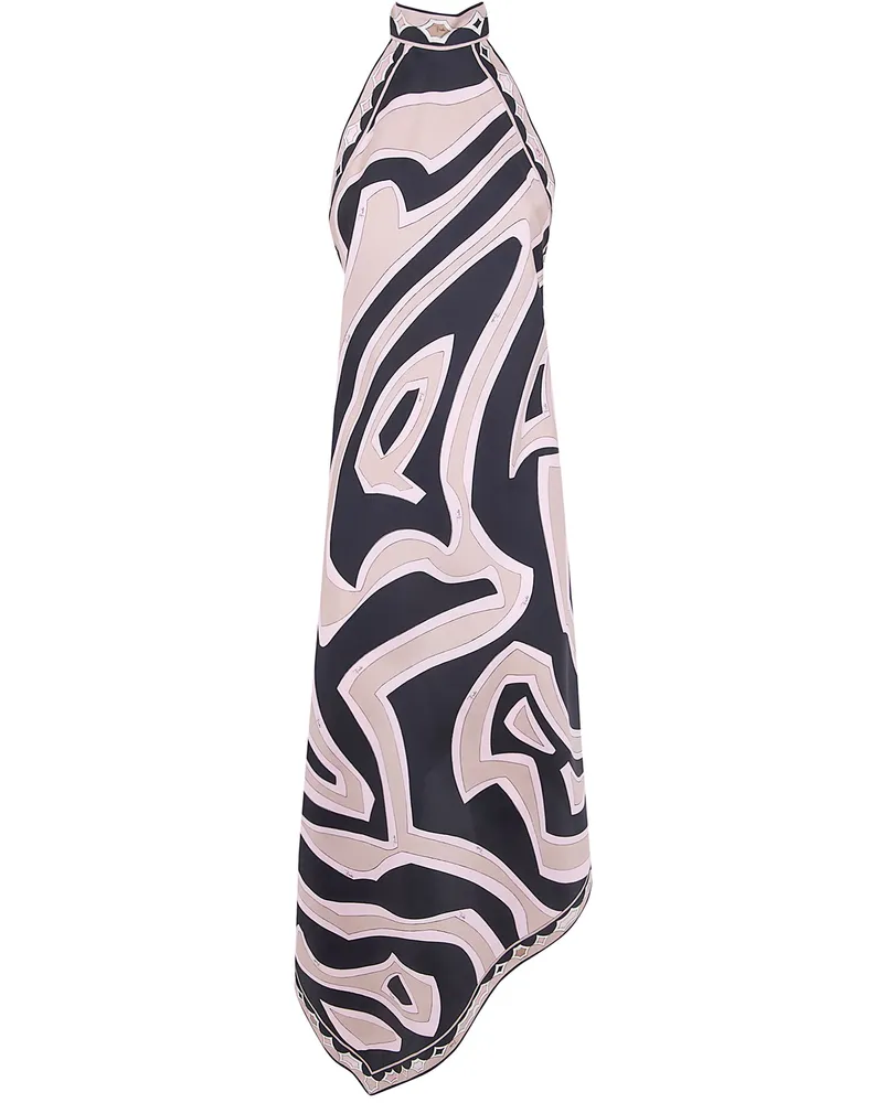 Emilio Pucci Silk Twill Midi Dress Beige