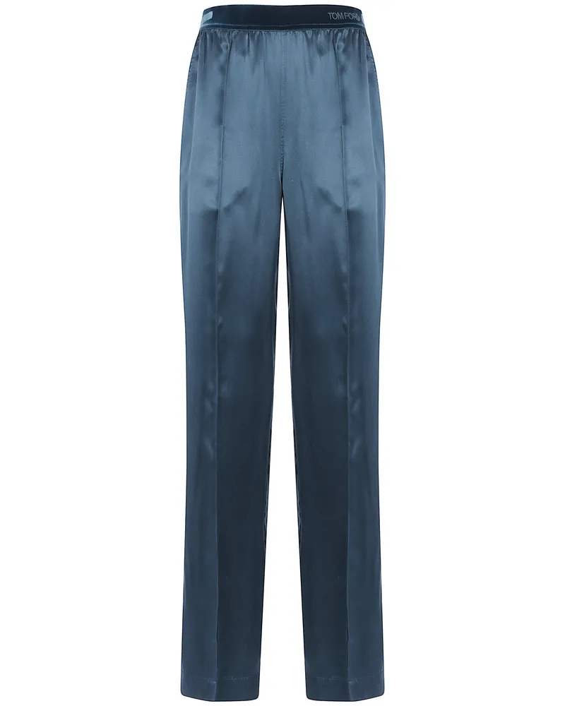 Tom Ford Pants Silk Satin "Peach Feel Blue