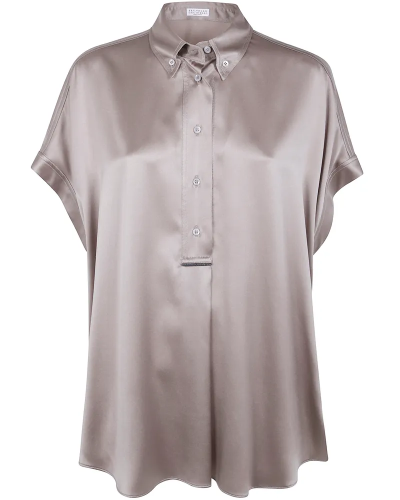 Brunello Cucinelli Silk Shirt "M0c59ra915 C2874 Khaki Beige