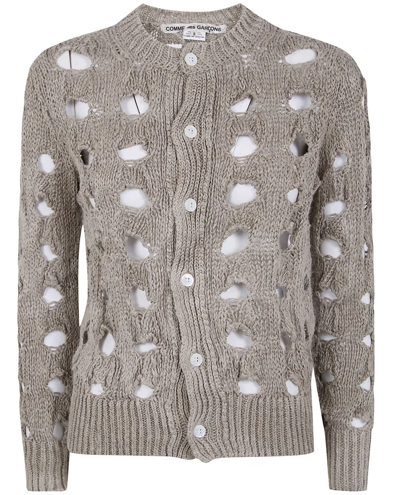 Comme des Garçons Round Neck Cardigan Beige