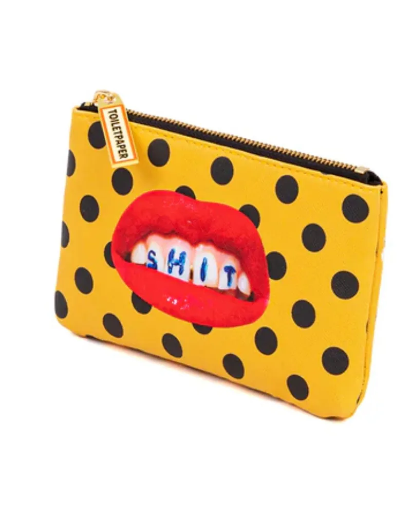 Seletti Toiletpaper' Printed Pouch Cm 15.5 X 9.5 Shit Multi