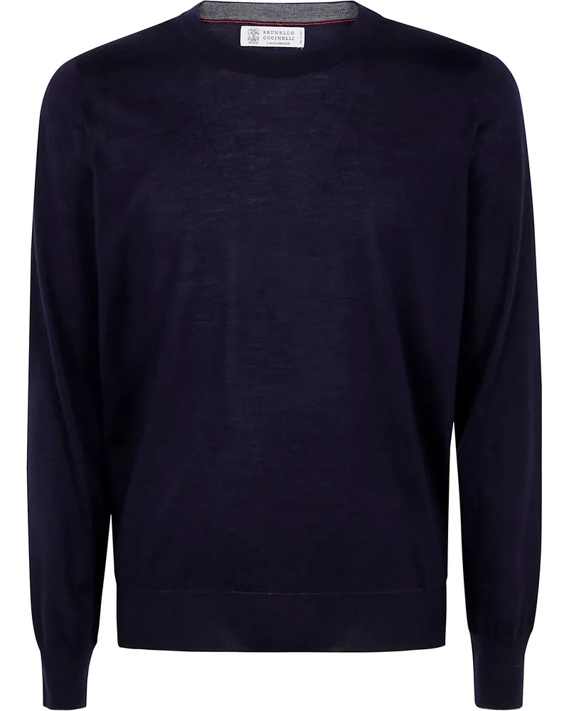 Brunello Cucinelli Round Neck Sweater Blue