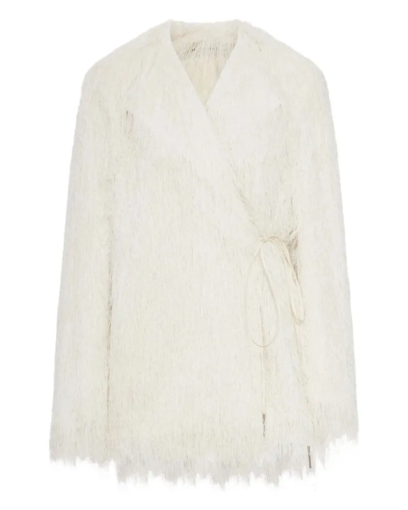 Dries van Noten Rivla Short 2031" Fringed Jacket White