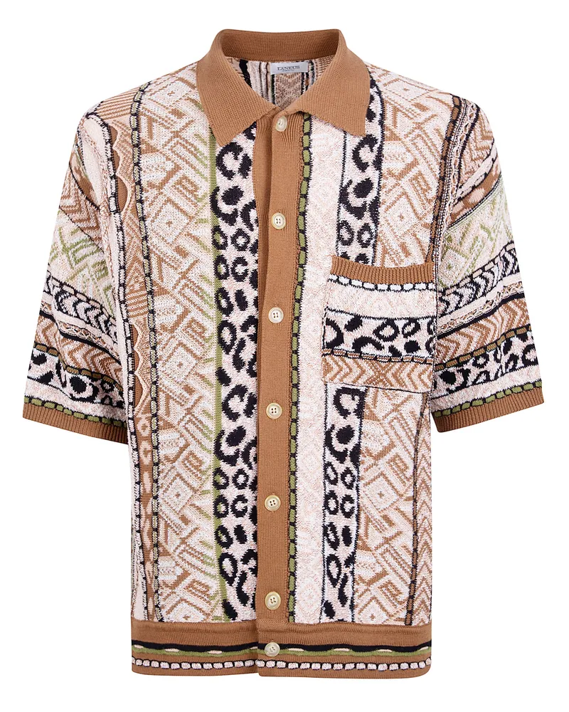 Laneus Knitted Shirt Man Brown