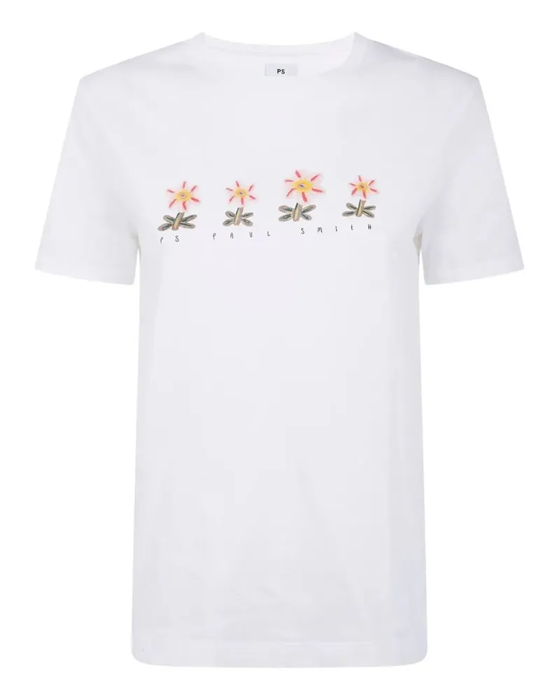 Paul Smith Womens Flowers Row T-Shirt White
