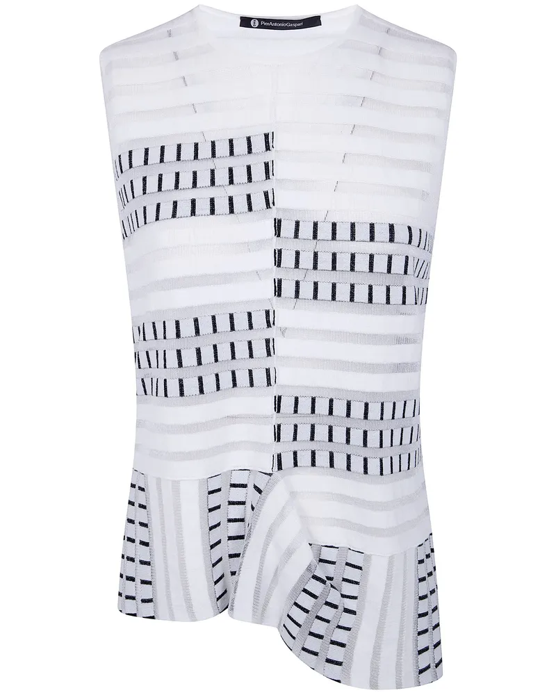 Pier Antonio Gaspari Jacquard Tank Top White
