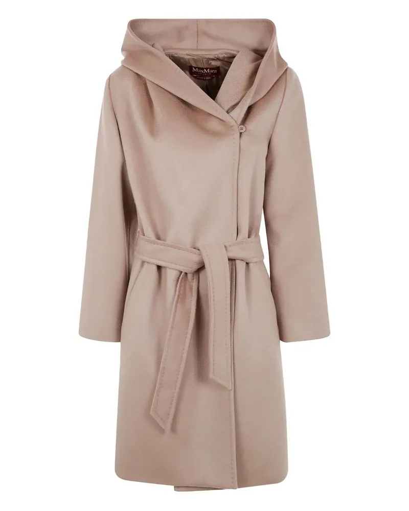 Max Mara Hooded Belted "Newmang" Coat Brown