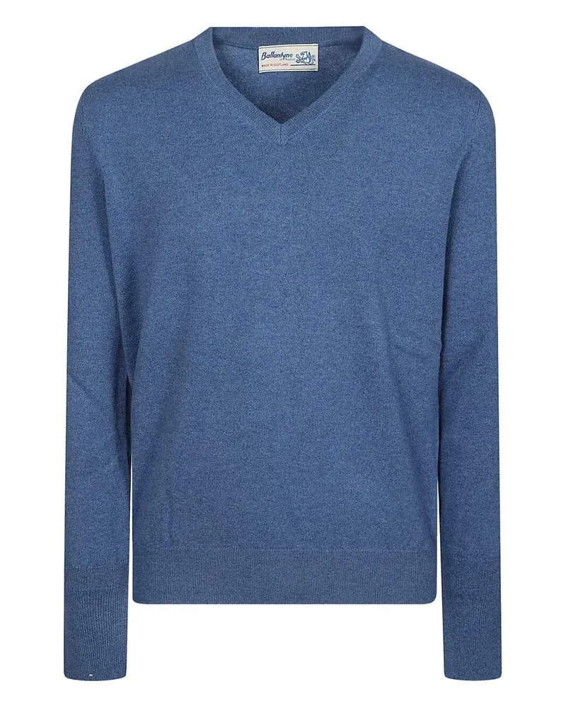Ballantyne V Neck Pullover Blue
