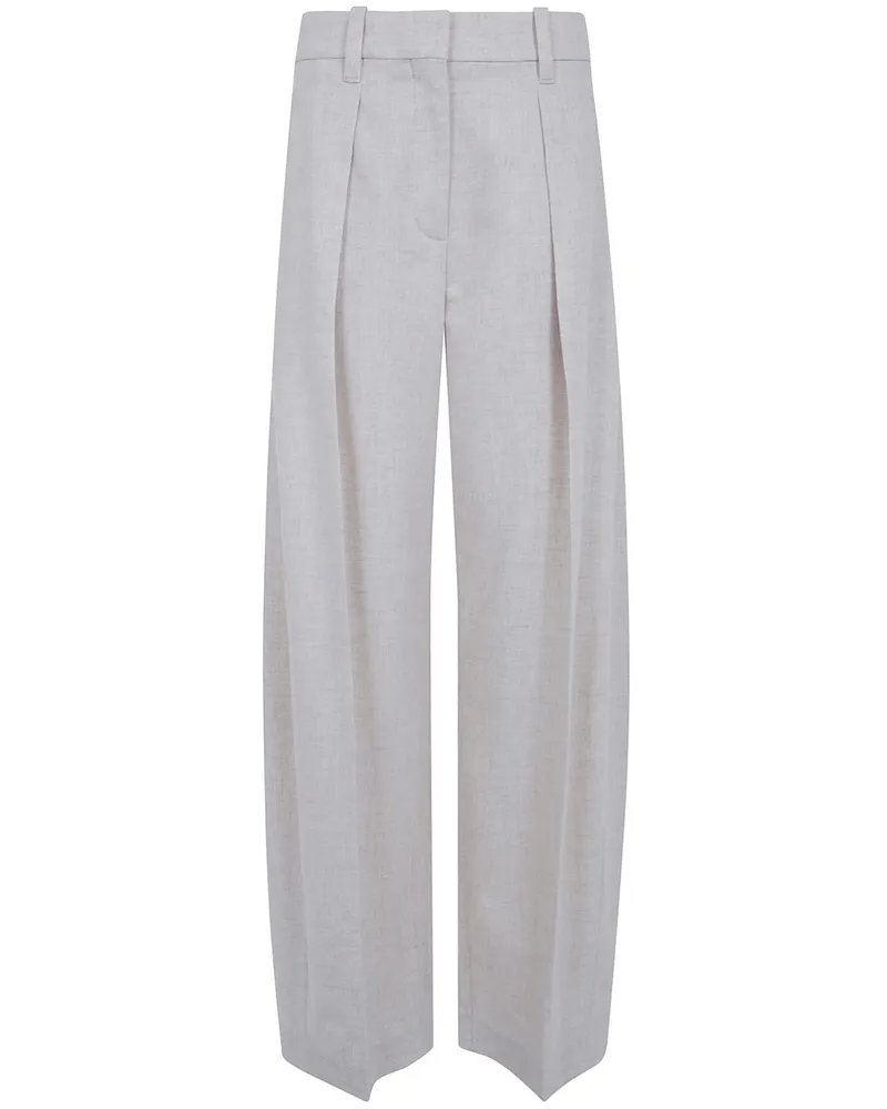 Brunello Cucinelli Pants Pleated "Mb162p9307 C027 Ivory White