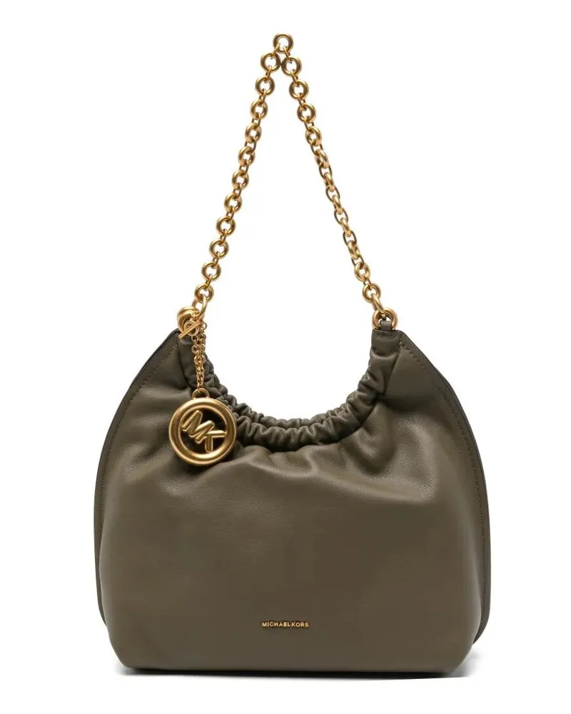 Michael Kors Shoulder Bag Leather Md Cinch Pouchette Green