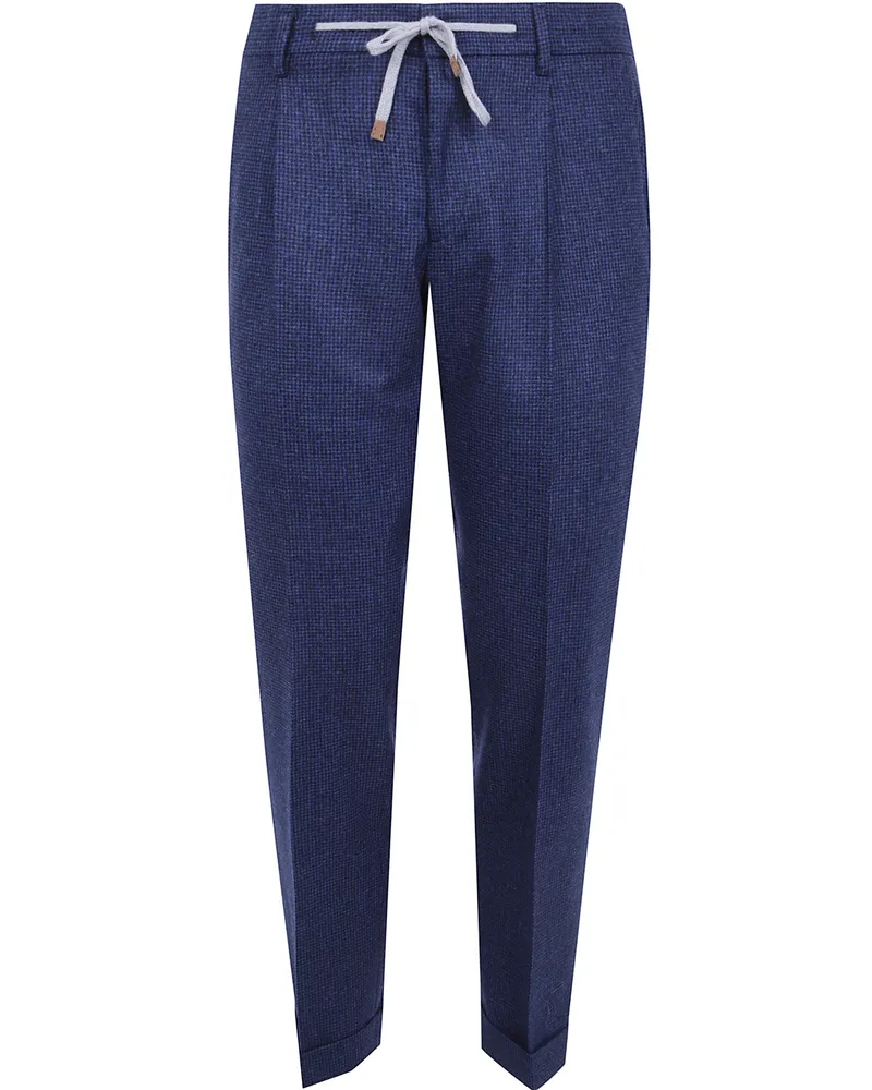 BARBA Chino Trousers Wool Blue "Roma Blue