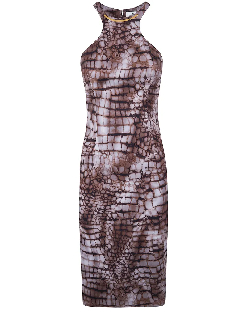 Elisabetta Franchi Midi Dress Brown
